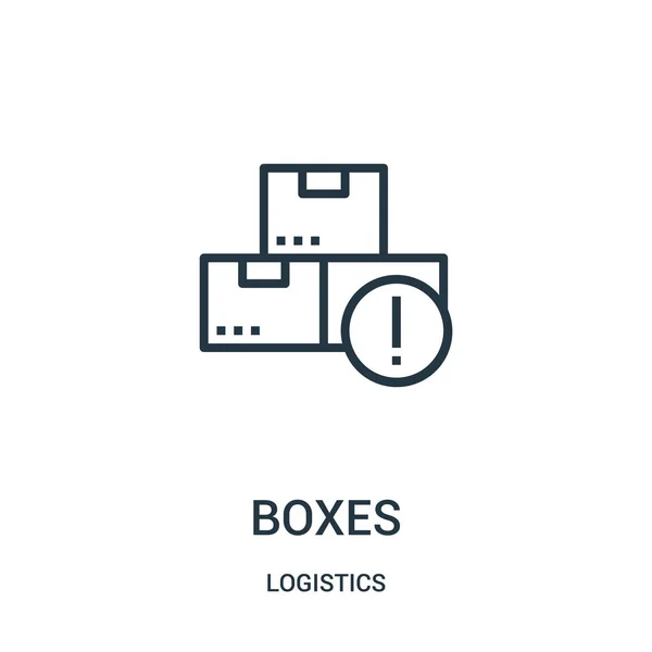 boxes icon vector from logistics collection. Thin line boxes outline icon vector illustration. Linear symbol for use on web and mobile apps, logo, print media.