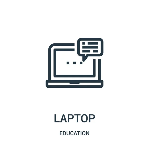 Vetor ícone laptop da coleção de educação. Linha fina laptop esboço ícone vetor ilustração. Símbolo linear para uso em aplicativos web e móveis, logotipo, mídia impressa . — Vetor de Stock