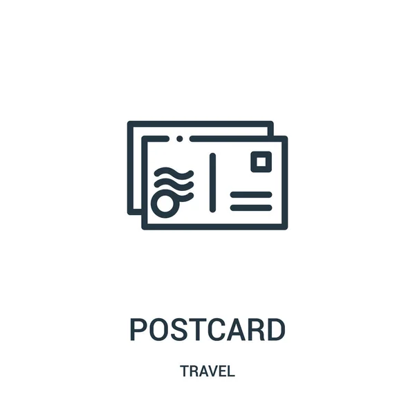 Vector icono postal de la colección de viajes. Ilustración vectorial delgada línea postal contorno icono. Símbolo lineal para su uso en aplicaciones web y móviles, logotipo, medios impresos . — Vector de stock