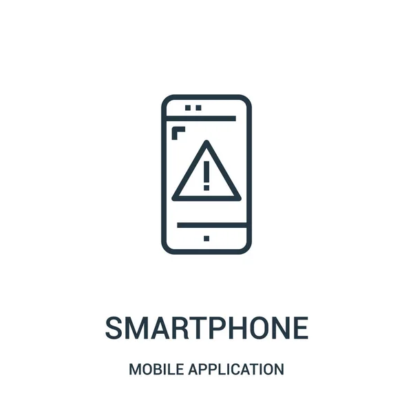 Smartphone-Icon-Vektor aus der Sammlung mobiler Anwendungen. dünne Linie Smartphone umreißt Symbol Vektor Illustration. Lineares Symbol für Web- und Mobile-Apps, Logo, Printmedien. — Stockvektor