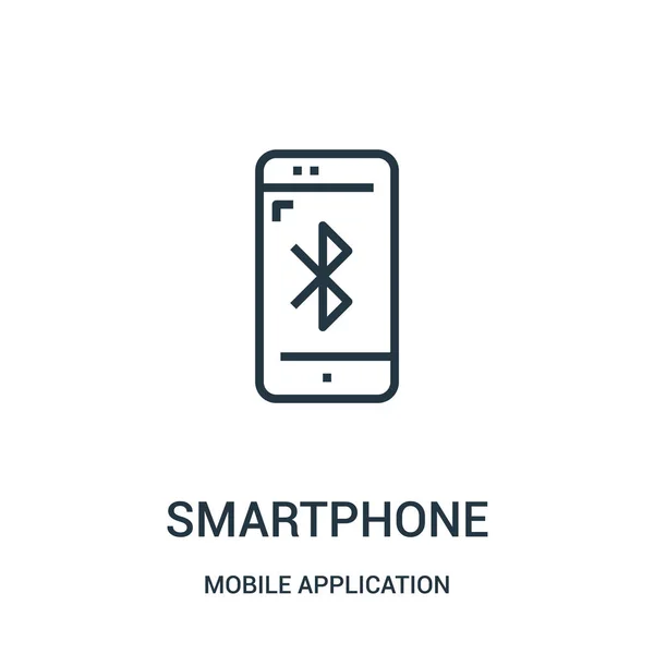 Smarttelefonikonvektor fra mobilapplikasjonssamling. Tynn linje smarttelefon-illustrasjon med ikonvektor. Lineært symbol for bruk på nett- og mobilapper, logo, trykkemedier . – stockvektor