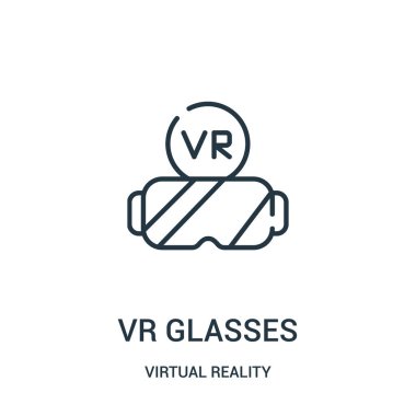VR gözlük simge vektör sanal gerçeklik koleksiyonundan. İnce çizgi vr gözlük simge vektör çizim anahat.