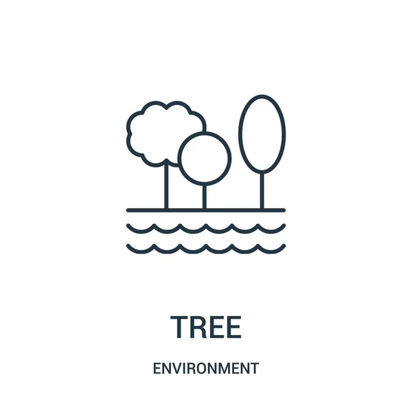 tree icon vector from environment collection. Thin line tree outline icon vector illustration.