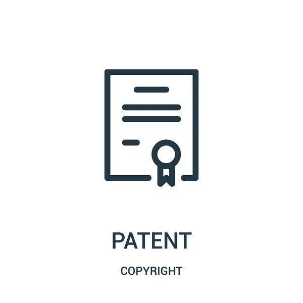 patent simge vektör telif hakkı koleksiyonundan. İnce çizgi patent anahat simgesini vektör çizim.