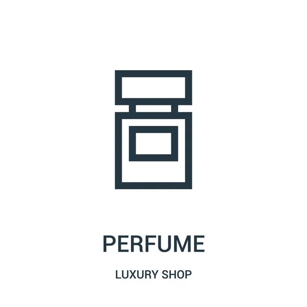 Perfume vector icono de la colección de tiendas de lujo. Línea delgada perfume esquema icono vector ilustración . — Vector de stock