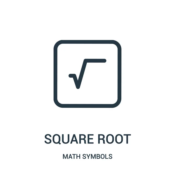 square root icon vector from math symbols collection. Thin line square root outline icon vector illustration.