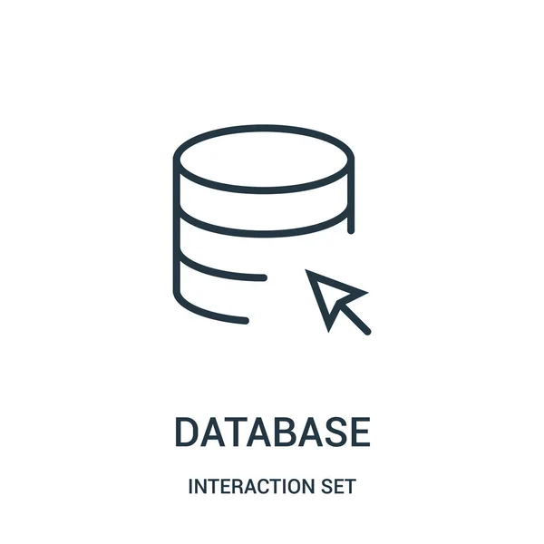 Datenbank-Icon-Vektor aus der Interaktionsset-Sammlung. dünne Linie Datenbank umreißen Symbol Vektor Illustration. — Stockvektor