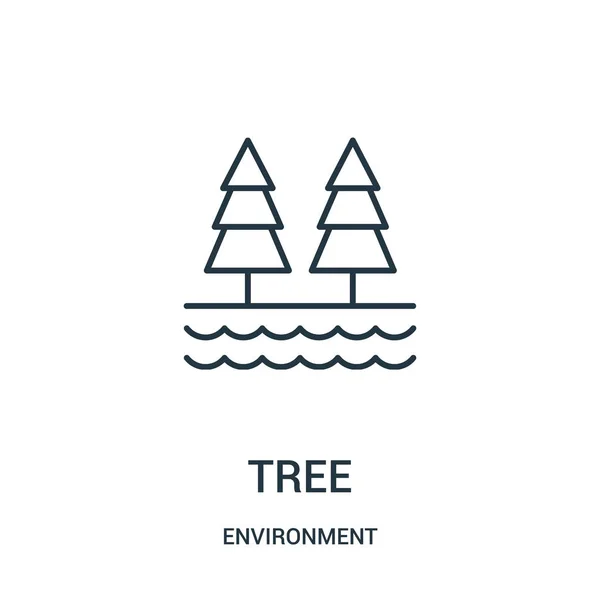 Albero icona vettoriale dalla collezione ambiente. Illustrazione vettoriale dell'icona del contorno dell'albero sottile . — Vettoriale Stock