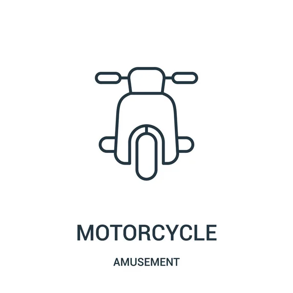 Vector icono de la motocicleta de la colección de diversión. Línea delgada motocicleta contorno icono vector ilustración . — Vector de stock