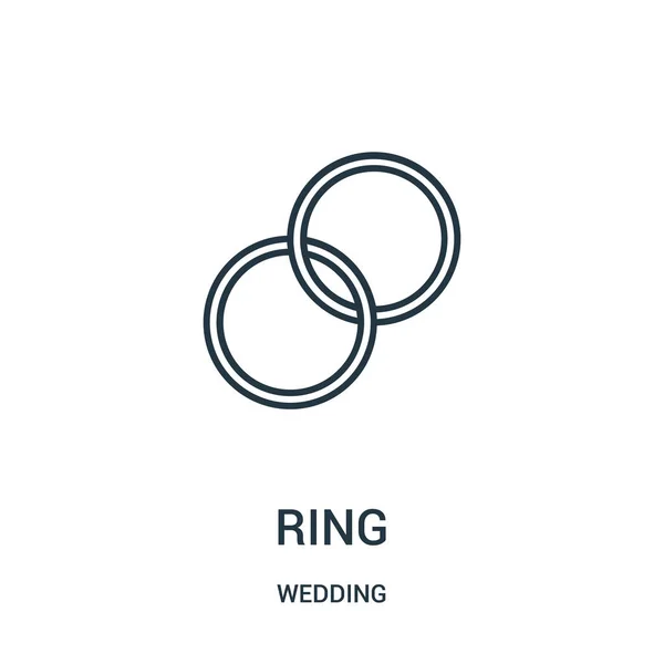 Ring icon vector from wedding collection. Thin line ring outline icon vector illustration. — Stock Vector