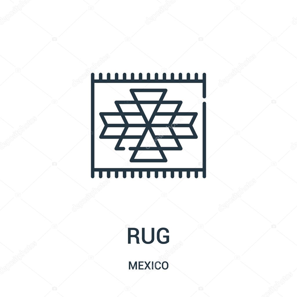 Rug icon vector from mexico collection. Thin line rug outline icon vector illustration. Linear symbol for use on web and mobile apps, logo, print media.