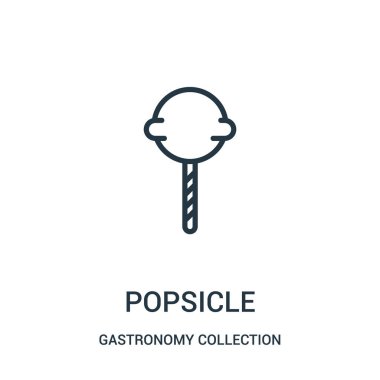 buzlu şeker simge vektör Gastronomi koleksiyon koleksiyon. İnce çizgi buzlu şeker anahat simgesini vektör çizim.