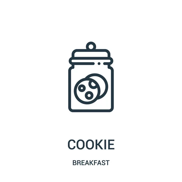 Vettore icona cookie dalla collezione di colazione. Illustrazione vettoriale dell'icona del contorno cookie a linea sottile . — Vettoriale Stock