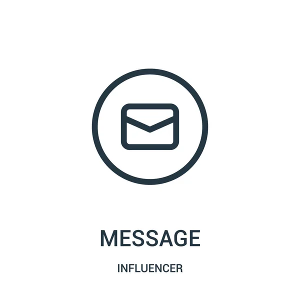 message icon vector from influencer collection. Thin line message outline icon vector illustration.