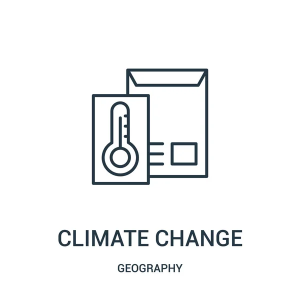 Κλιματική αλλαγή εικονίδιο διάνυσμα από Γεωγραφία συλλογή. Λεπτή γραμμή κλιματική αλλαγή διάρθρωσης εικονίδιο διανυσματικά εικονογράφηση. — Διανυσματικό Αρχείο
