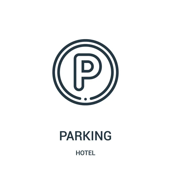 Parking icon vector from hotel collection. Thin line parking outline icon vector illustration. — Stock Vector
