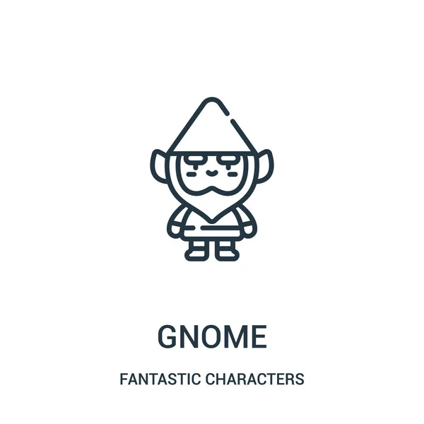 Gnome pictogram vector van fantastische characters-collectie. Dunne lijn gnome overzicht pictogram vectorillustratie. — Stockvector