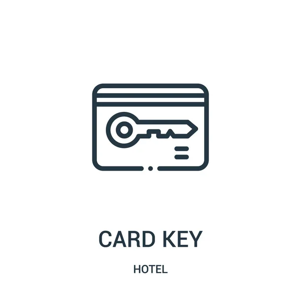 Ikona klucza karty wektor z kolekcji hotelu. Cienka linia karty klucza konspektu ikona ilustracja wektorowa. — Wektor stockowy