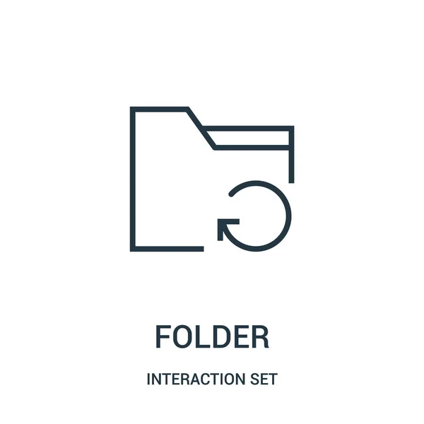 Dossier icône vecteur de l'interaction ensemble collection. Illustration vectorielle d'icône de contour de dossier de ligne mince . — Image vectorielle