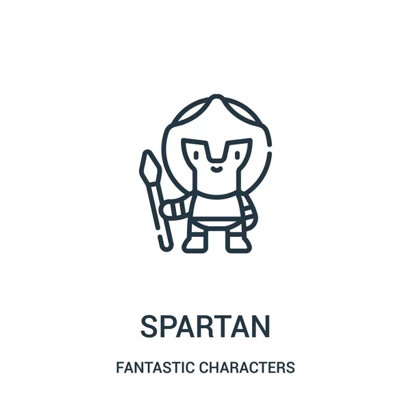 Spartan icon vector from fantastic characters collection. Thin line spartan outline icon vector illustration. — Stock Vector
