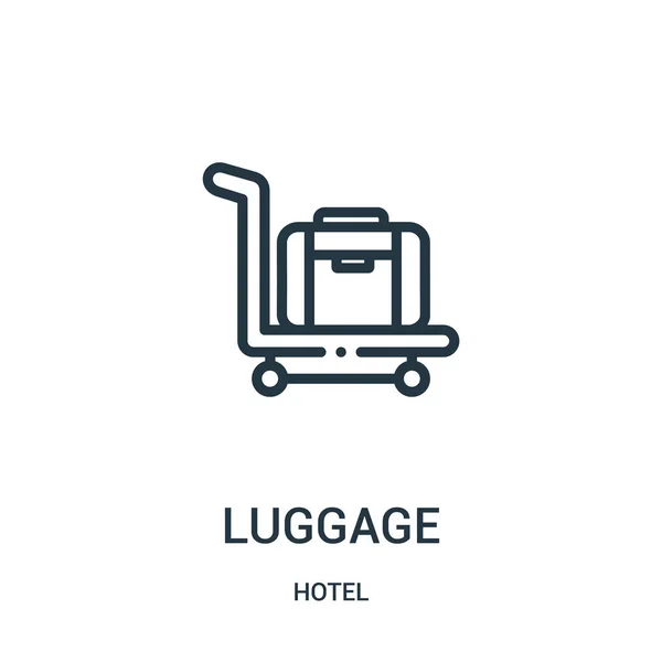 Bagage pictogram vector uit hotel collectie. Dunne lijn Bagage overzicht pictogram vectorillustratie. — Stockvector