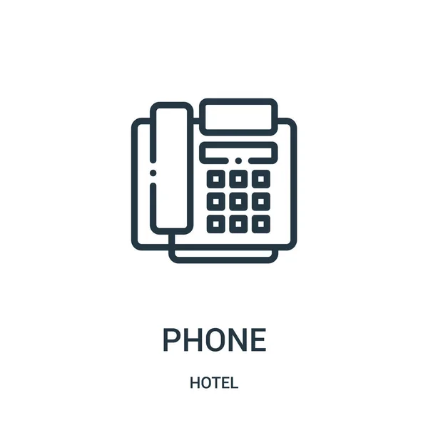 Phone icon vector from hotel collection. Thin line phone outline icon vector illustration. — Stock Vector