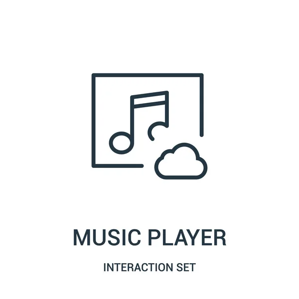 Musik-Player-Icon-Vektor aus der Interaction Set-Sammlung. dünne Linie Musik-Player umreißen Symbol-Vektor-Illustration. — Stockvektor