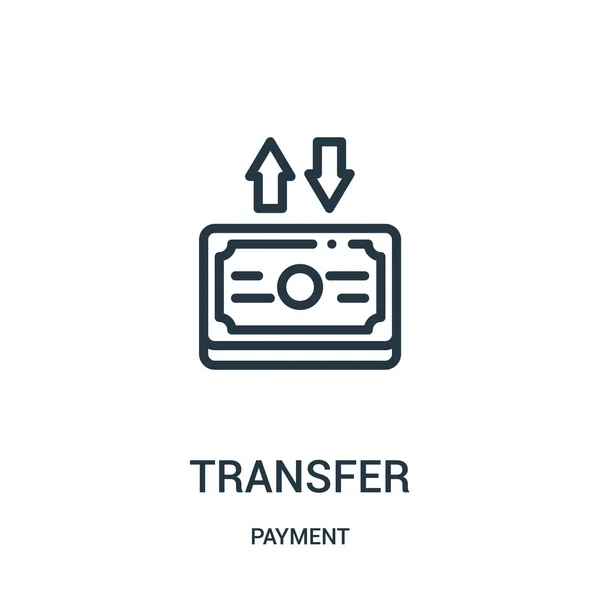 Transfert vecteur icône de la collecte de paiement. Illustration vectorielle d'icône de contour de transfert de ligne mince . — Image vectorielle