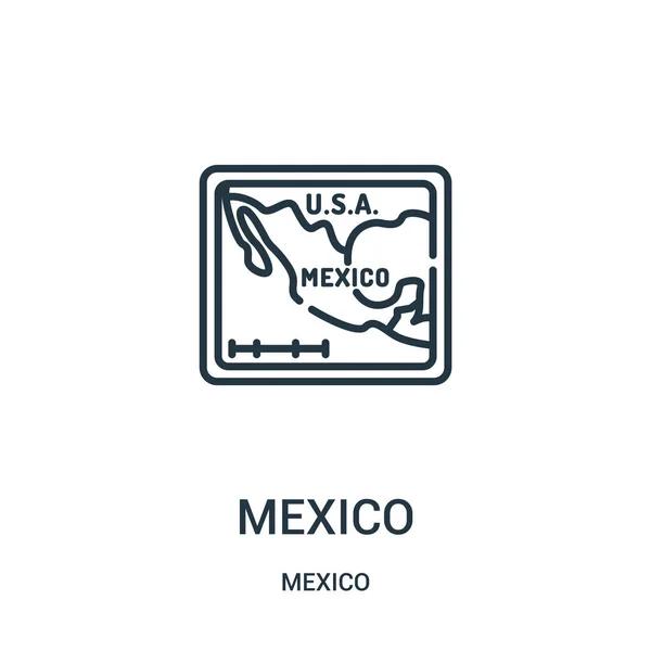 Vector icono de México de la colección de México. Línea delgada México esquema icono vector ilustración . — Vector de stock