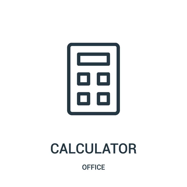 Calculatrice icône vecteur de la collection de bureau. Illustration vectorielle d'icône de contour de calculatrice de ligne mince . — Image vectorielle