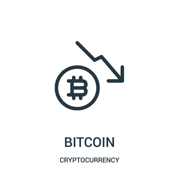 Bitcoin vector icono de la colección criptomoneda. Línea delgada bitcoin esquema icono vector ilustración . — Archivo Imágenes Vectoriales