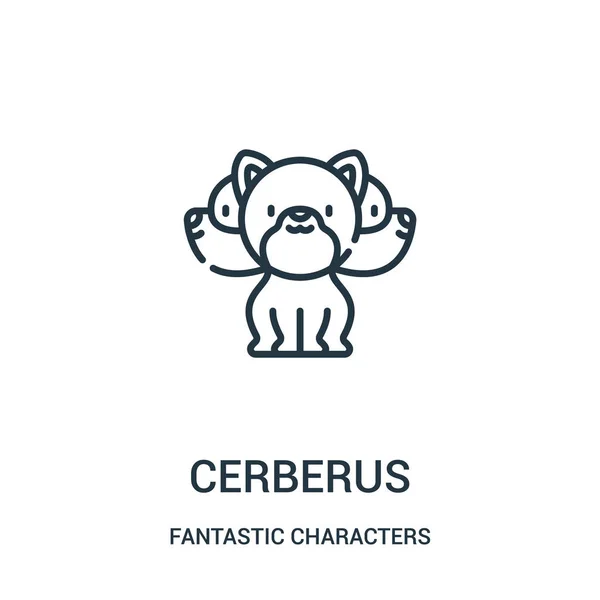 Cerberus pictogram vector van fantastische characters-collectie. Dunne lijn cerberus overzicht pictogram vectorillustratie. — Stockvector