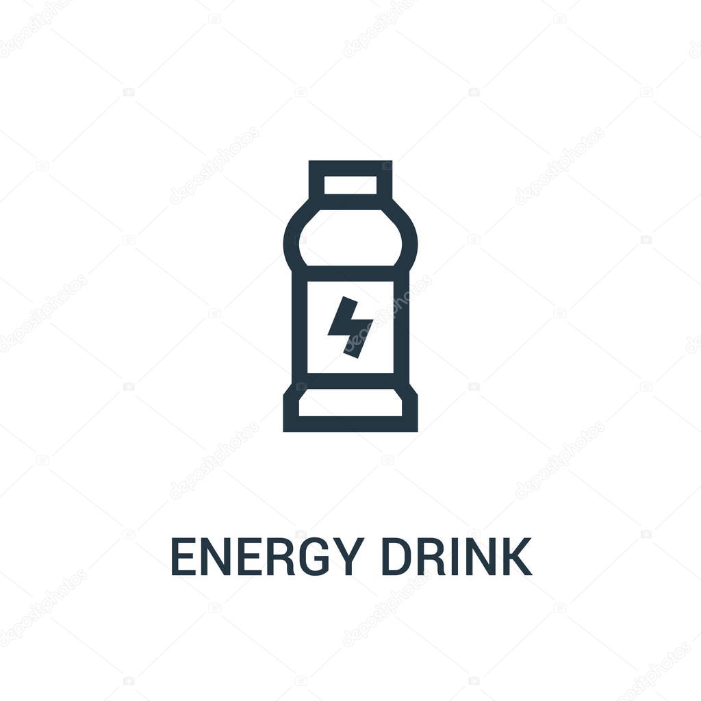 Energy drink icon vector from gym collection. Thin line energy drink outline icon vector illustration. Linear symbol for use on web and mobile apps, logo, print media.