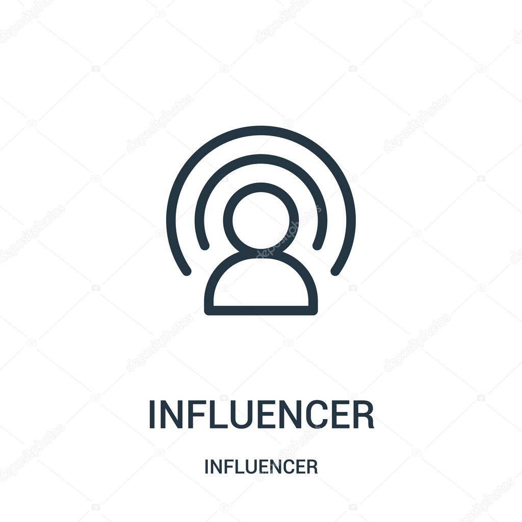 influencer icon vector from influencer collection. Thin line influencer outline icon vector illustration.