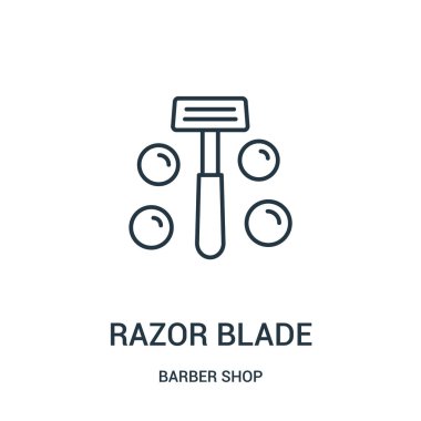 jilet simge vektör kuaför dükkanı koleksiyonundan. İnce çizgi jilet anahat simgesini vektör çizim.