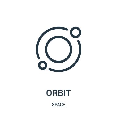 simge vektör alanı koleksiyonundan yörünge. İnce çizgi yörünge anahat simgesini vektör çizim.