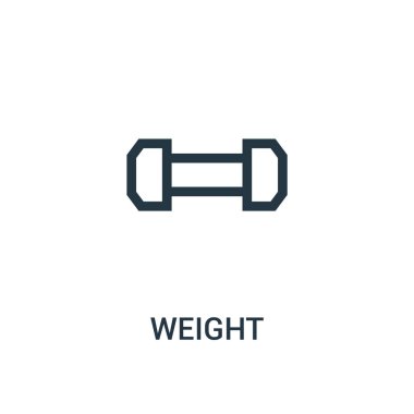 ağırlık simge vektör spor salonu koleksiyonundan. İnce çizgi ağırlığı anahat simgesini vektör çizim.