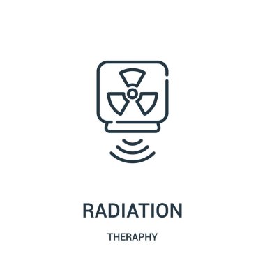 radyasyon simge vektör tedavi koleksiyonundan. İnce çizgi radyasyon anahat simgesini vektör çizim.