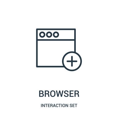 tarayıcı simge vektör üzerinden etkileşim koleksiyon küme. İnce çizgi tarayıcı anahat simgesini vektör çizim.