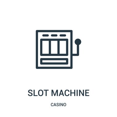 slot makinesidir simge vektör casino koleksiyonundan. İnce çizgi slot makinesidir anahat simgesini vektör çizim.