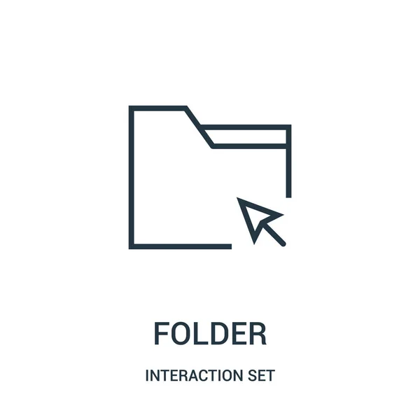 Folder icon vector from interaction set collection (em inglês). Linha fina pasta esboço ícone vetor ilustração . — Vetor de Stock