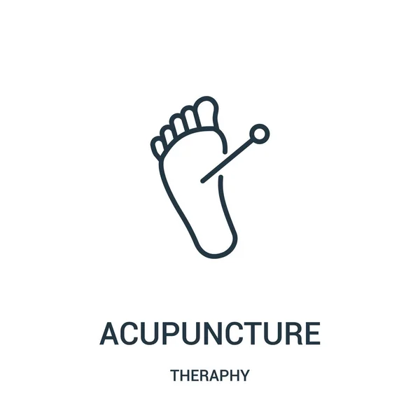 Vector icono de acupuntura de la colección de terapias. Línea delgada acupuntura contorno icono vector ilustración . — Vector de stock