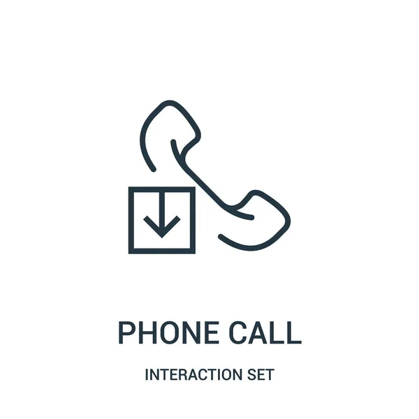 Phone call icon vector from interaction set collection. Thin line phone call outline icon vector illustration. — Stock Vector