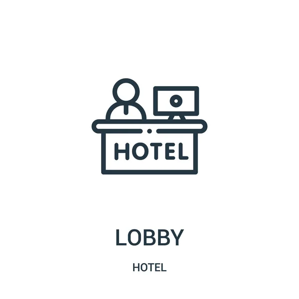 Lobby icon vector from hotel collection. Thin line lobby outline icon vector illustration. — Stock Vector