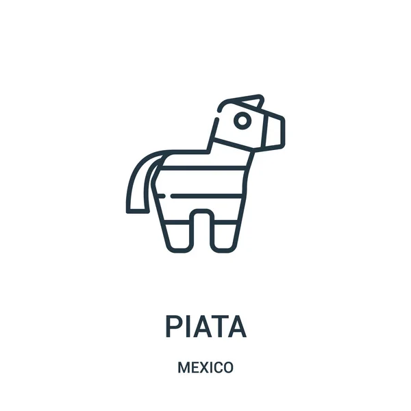 Piata vector icono de la colección de México. Línea delgada piata esquema icono vector ilustración . — Archivo Imágenes Vectoriales