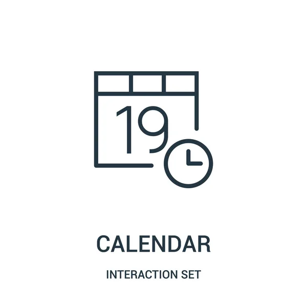 calendar icon vector from interaction set collection. Thin line calendar outline icon vector illustration.