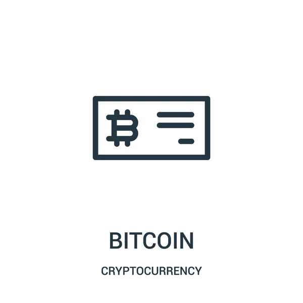 Bitcoin ikonen vektor från kryptovaluta samling. Tunn linje bitcoin disposition ikonen vektorillustration. — Stock vektor