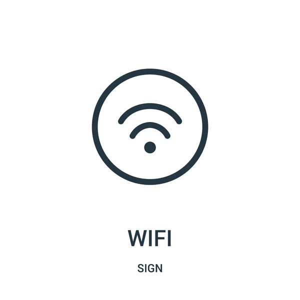WiFi-ikonen vektor från sign collection. Tunn linje wifi disposition ikonen vektorillustration. — Stock vektor