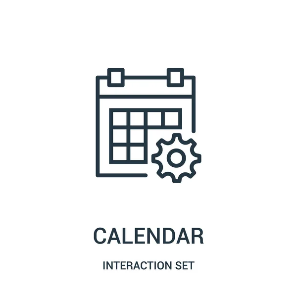 calendar icon vector from interaction set collection. Thin line calendar outline icon vector illustration.