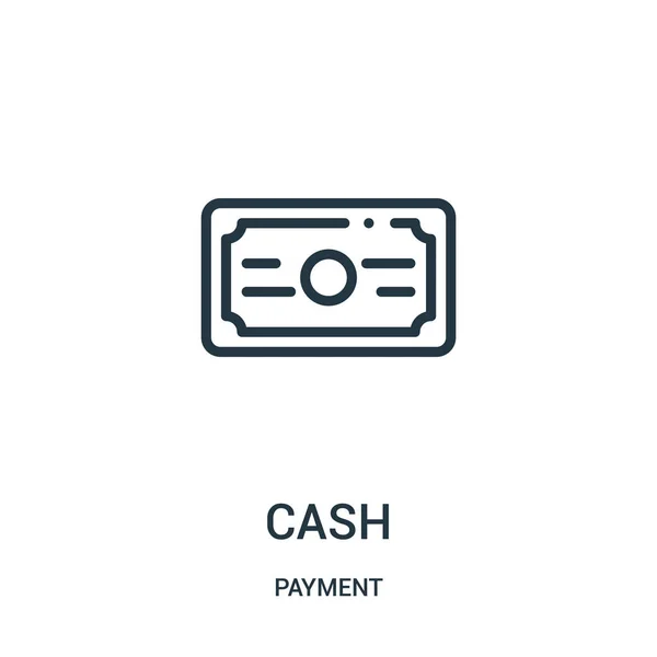 cash icon vector from payment collection. Thin line cash outline icon vector illustration.